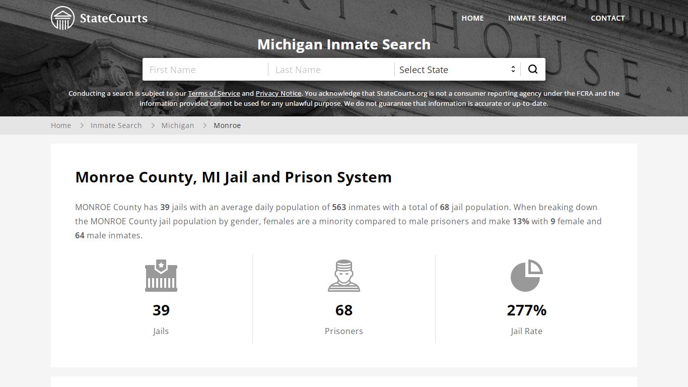 Monroe County, MI Inmate Search - StateCourts