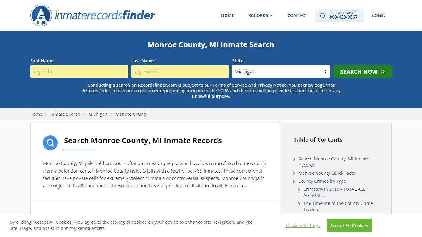 Monroe County, MI Inmate Lookup & Jail Records Online